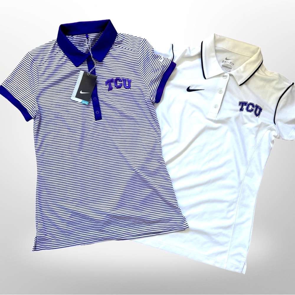Brand New Nike TCU Horned Frogs Polo Bundle, 2 Women’s polo size small